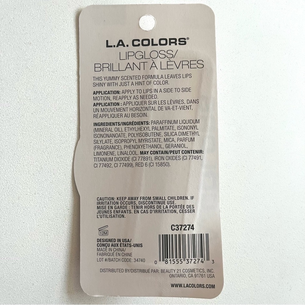 💜 L.A. Colors Bubble Tea, Lip Gloss, Peach - Picture 2 of 2